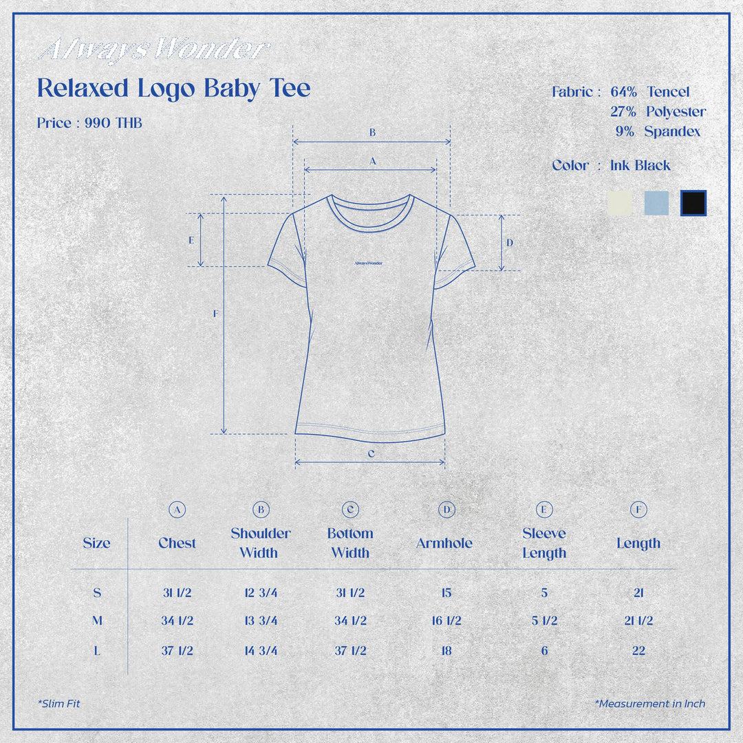 Relaxed Logo Baby Tee | Ink Black