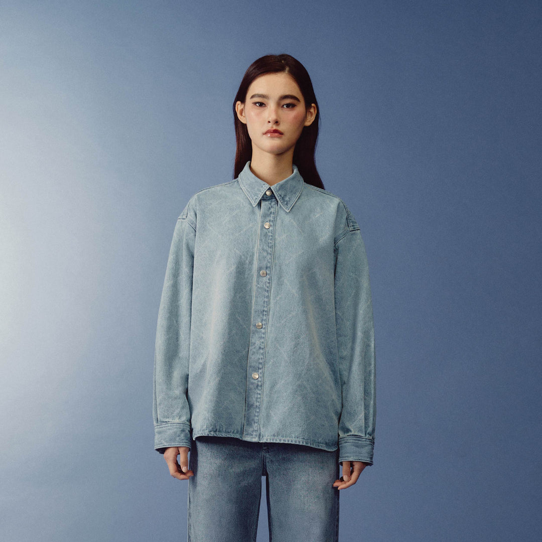 Monogram Flow Denim Jacket | Washed Sky Blue
