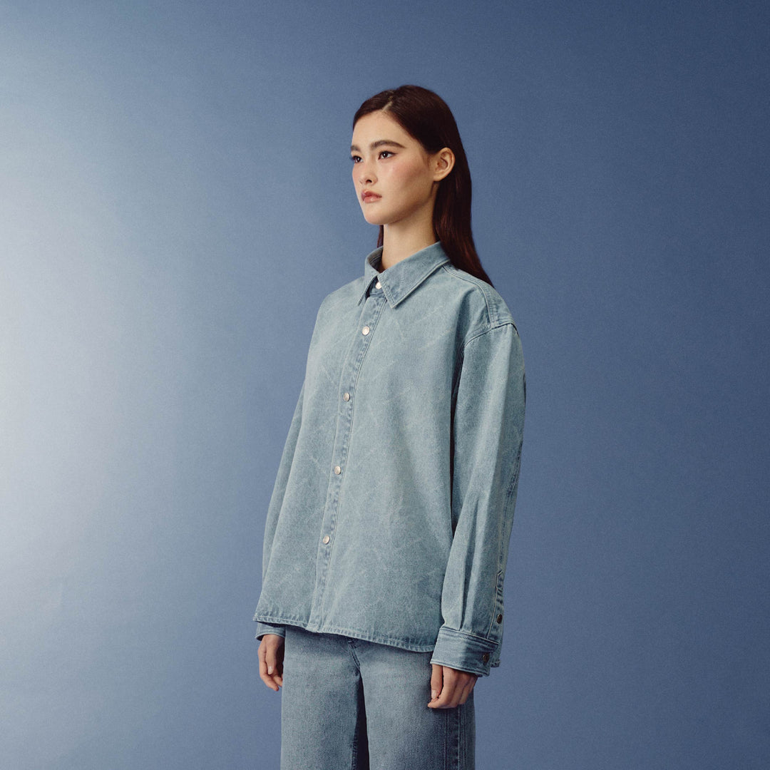 Monogram Flow Denim Jacket | Washed Sky Blue