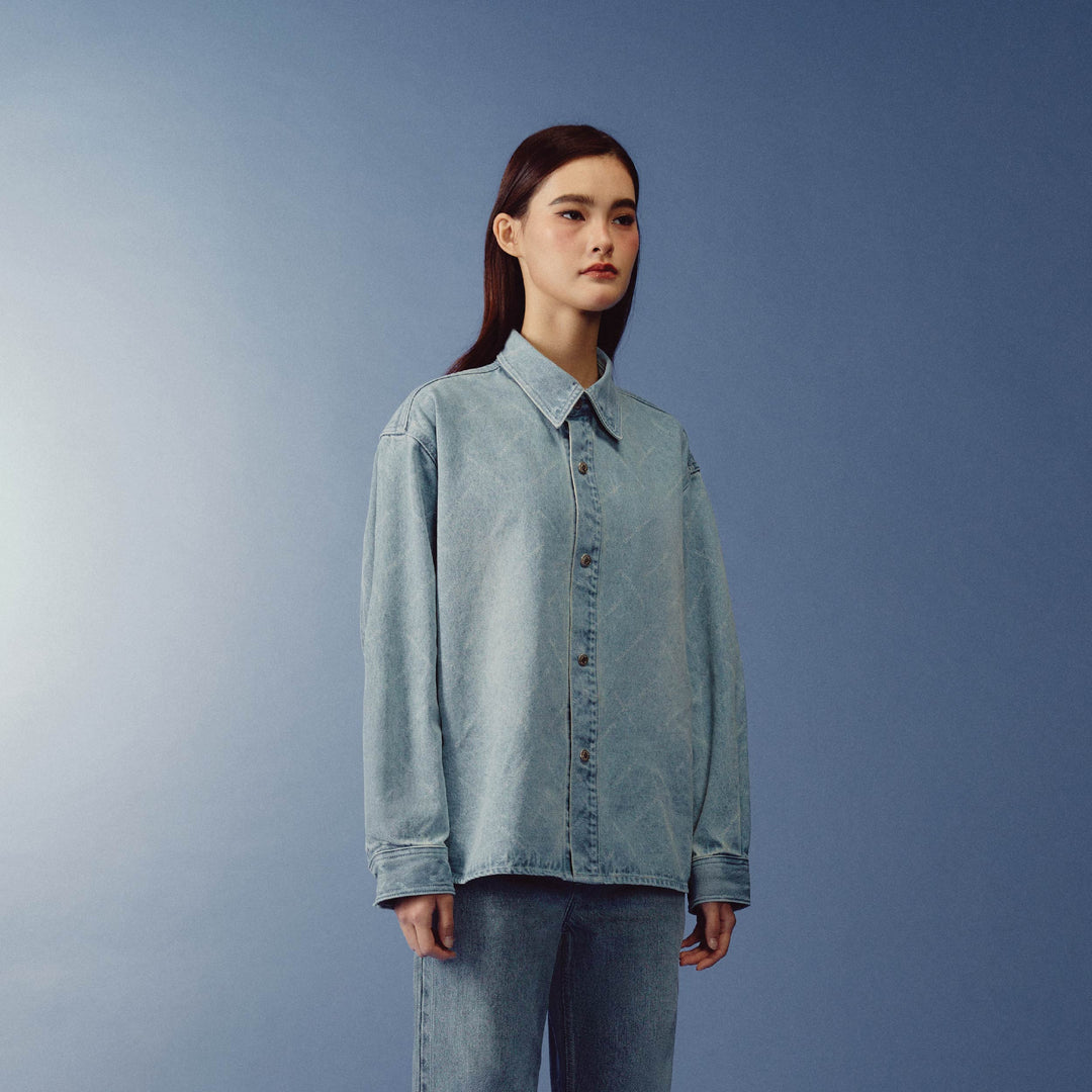 Monogram Flow Denim Jacket | Washed Sky Blue