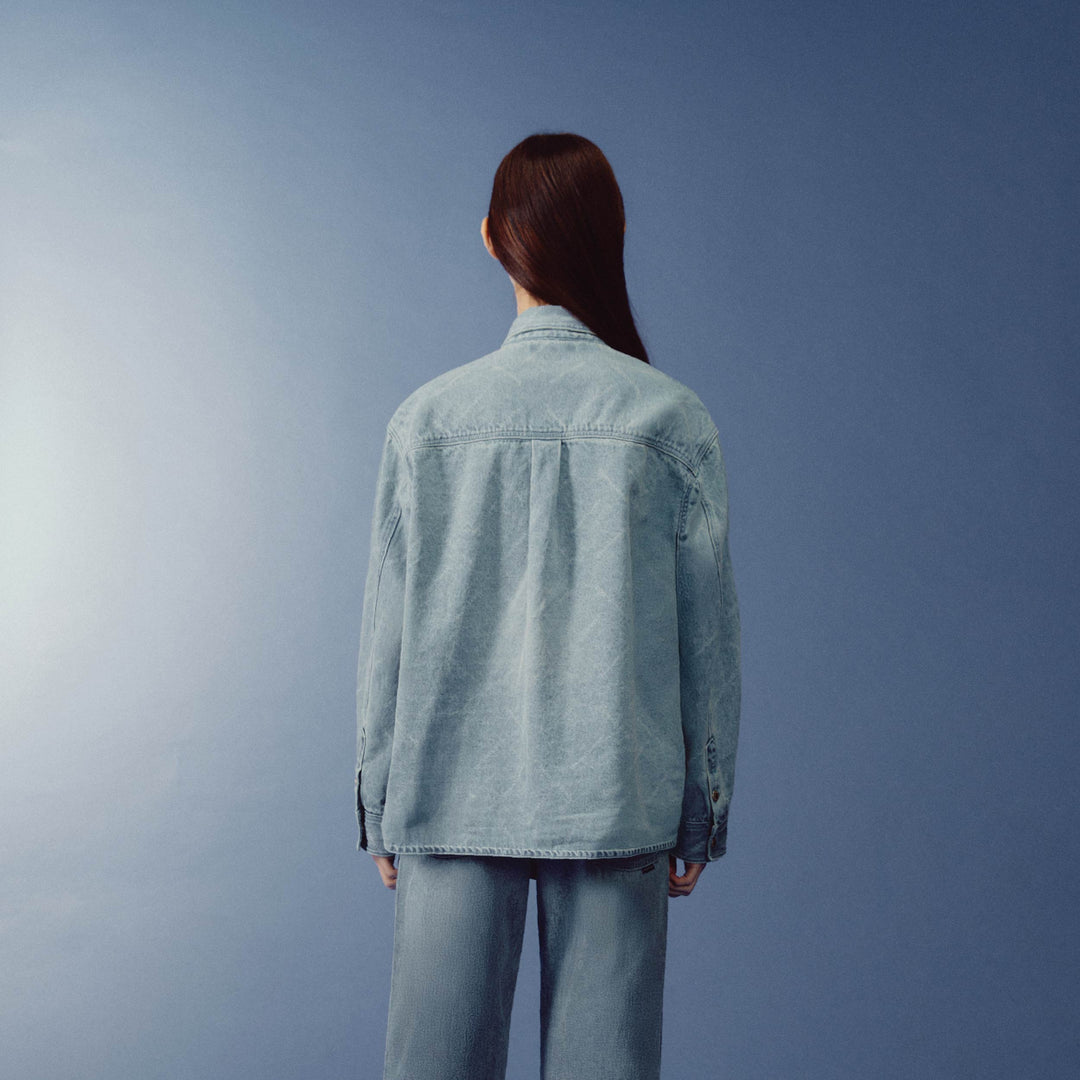 Monogram Flow Denim Jacket | Washed Sky Blue