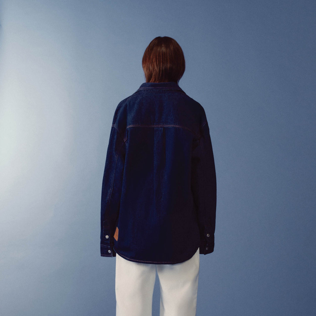(Pre-order) Sculpture Form Denim Jacket | Deep Indigo