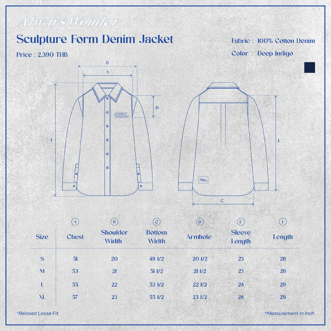 (Pre-order) Sculpture Form Denim Jacket | Deep Indigo