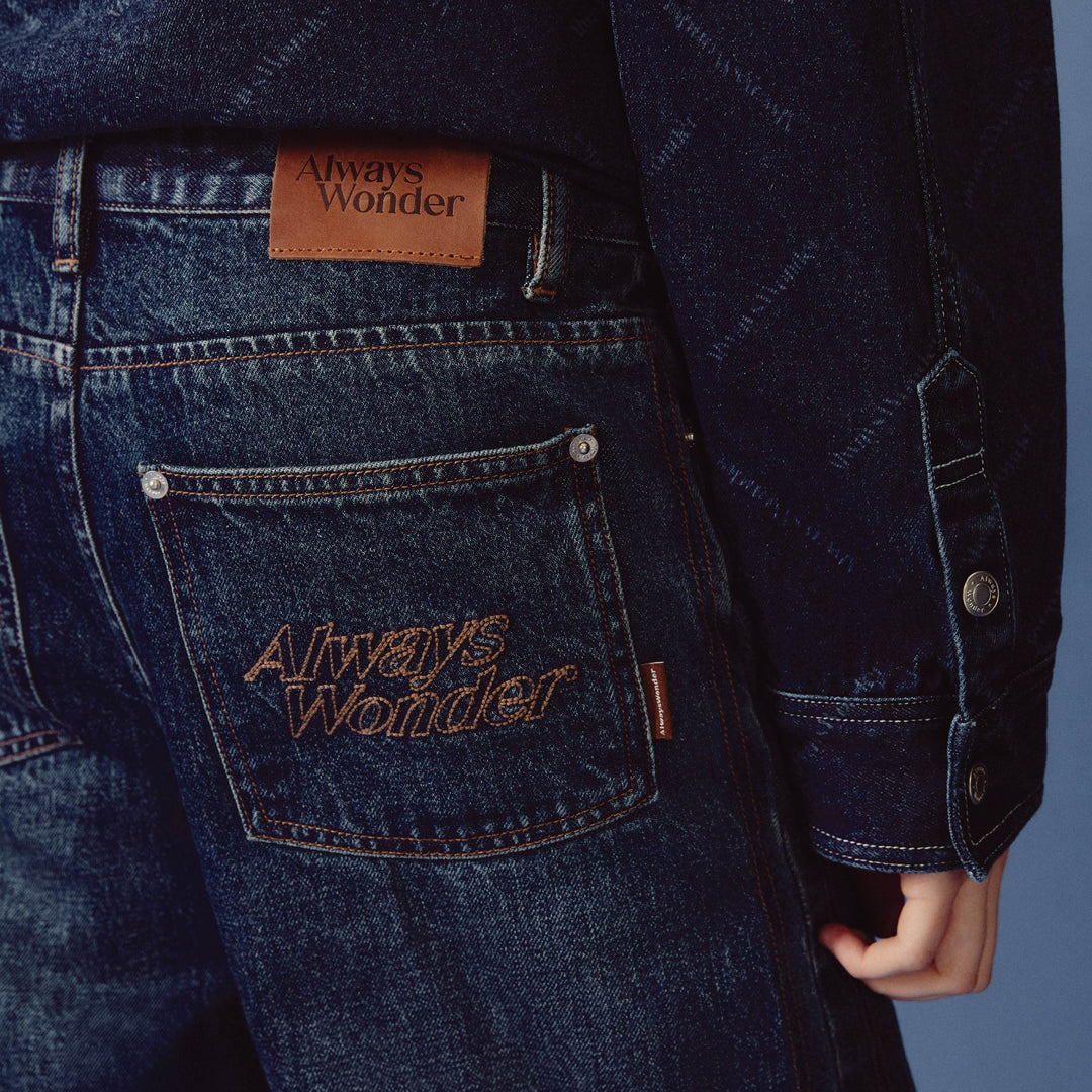 (Pre-order) Sculpture Form Denim Pants | Deep Indigo