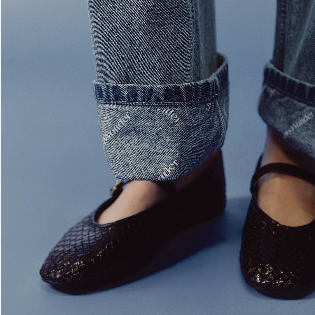 Outline Monogram Denim Pants | Washed Sky Blue