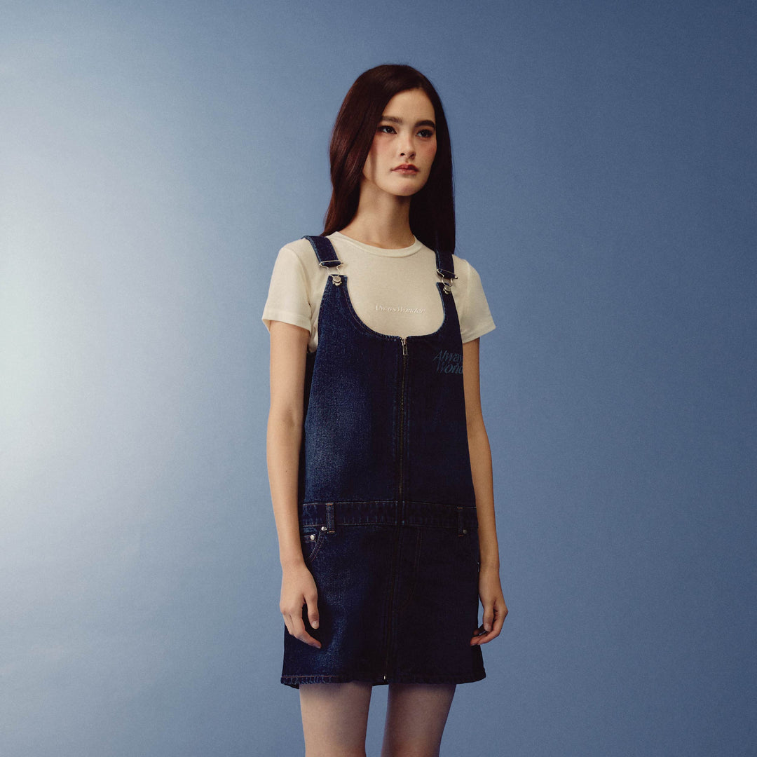 (Pre-order) Denim Sculpture Mini Dress | Deep Indigo