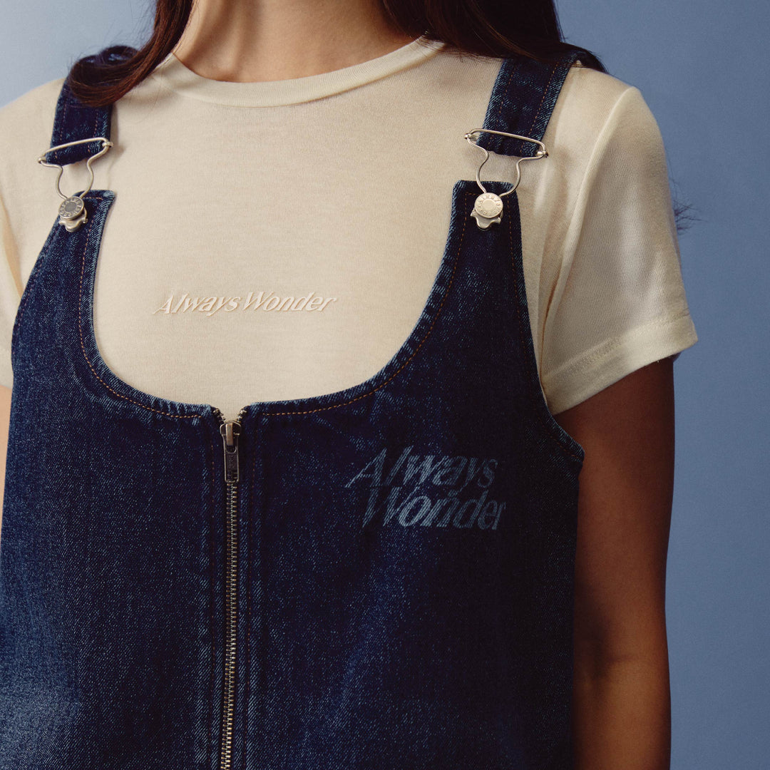 (Pre-order) Denim Sculpture Mini Dress | Deep Indigo