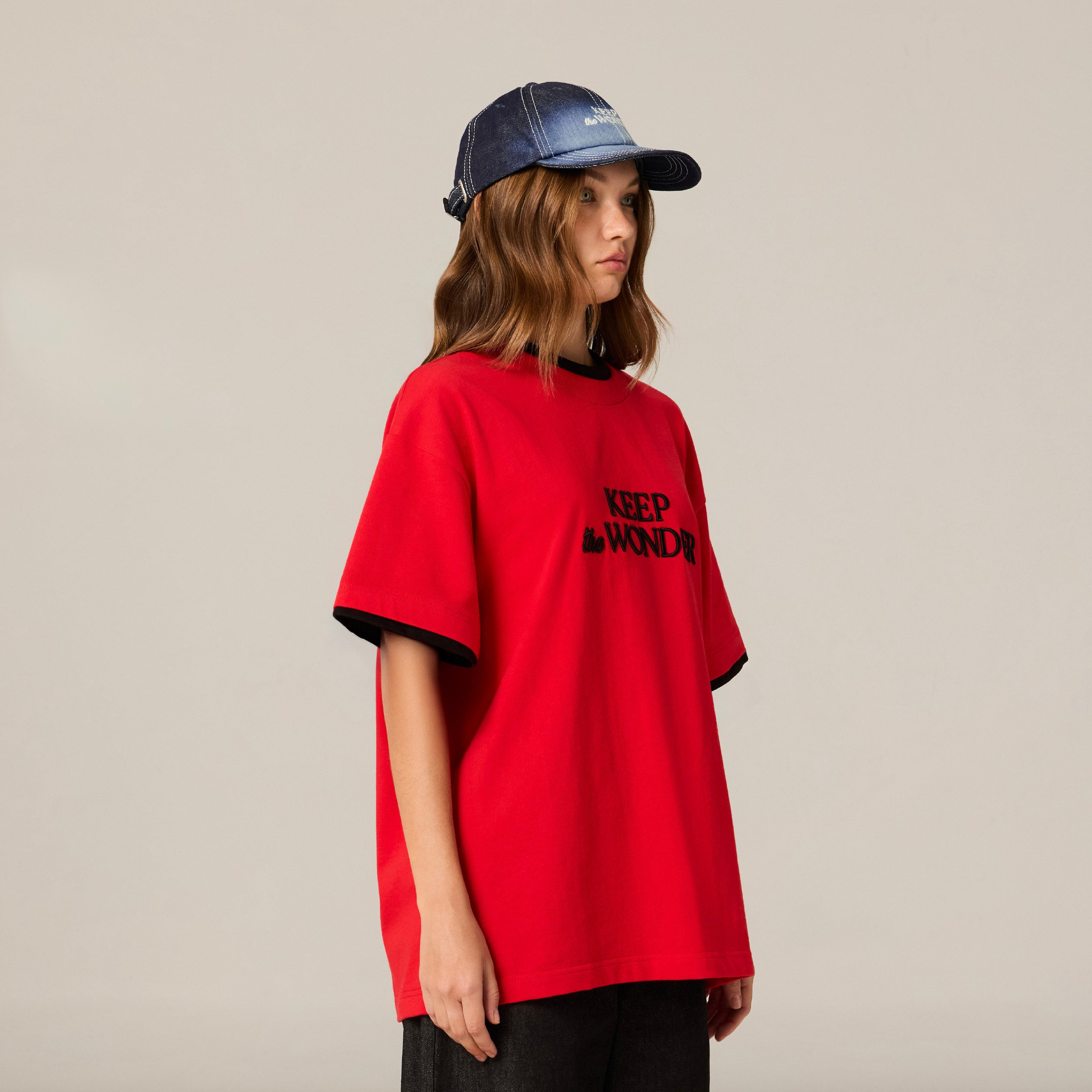 Lingorm Keep Wonder 赤いシャツ S サイズ Keep the Wonder Layered Tee | Venetian Red – AlwaysWonder