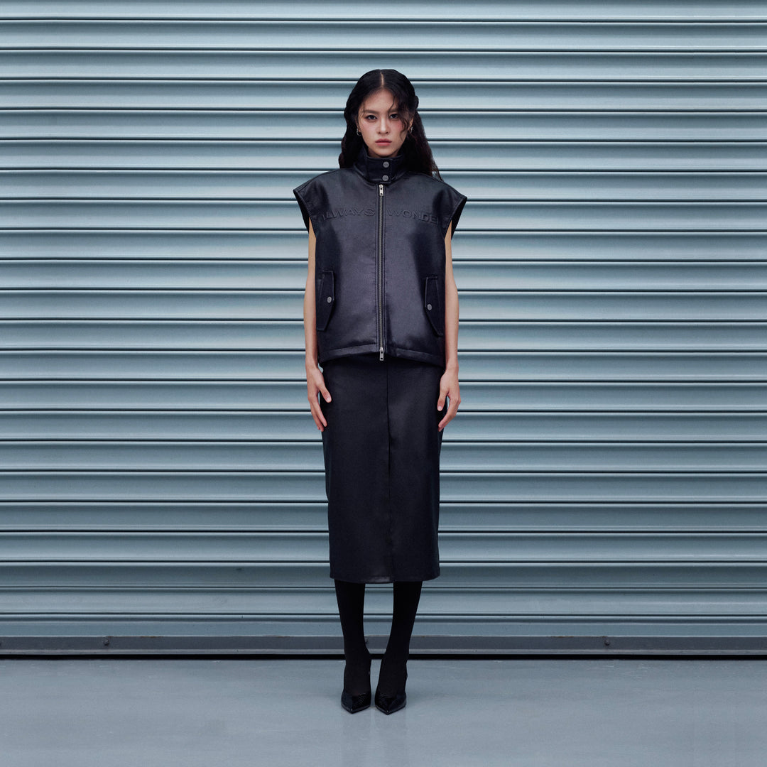 Joy Ride Leather Vest | Midnight Black