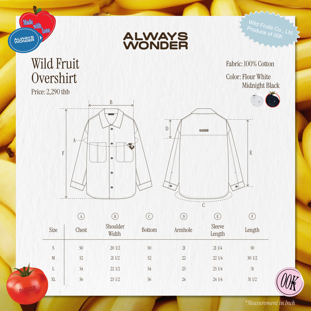Wild Fruit Overshirt | Midnight Black