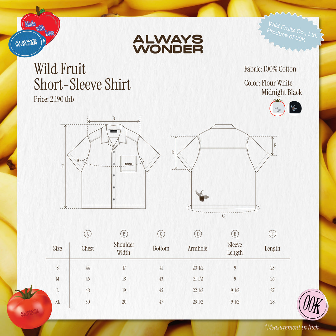 Wild Fruit Short-Sleeve Shirt | Flour White