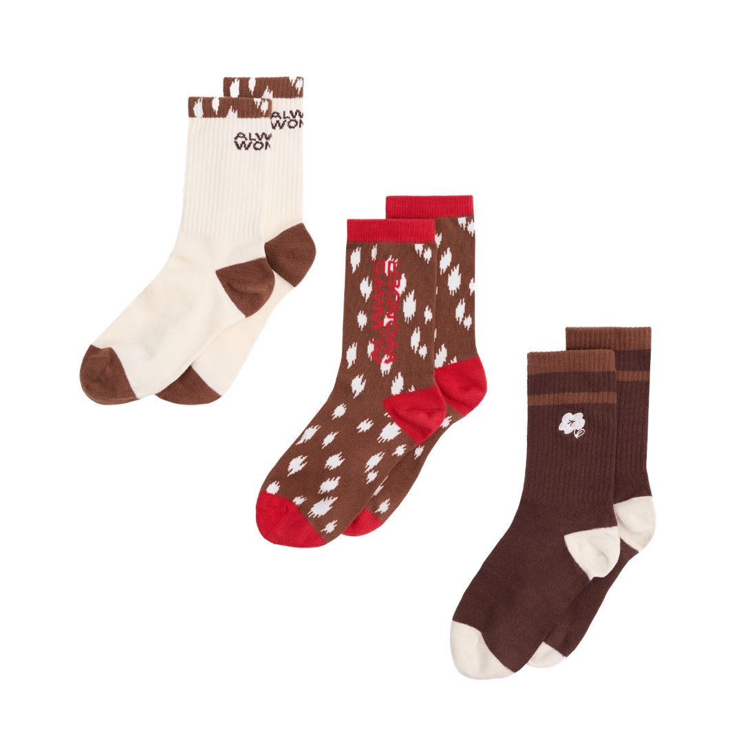 Fawn Trio Socks | Fawn Brown