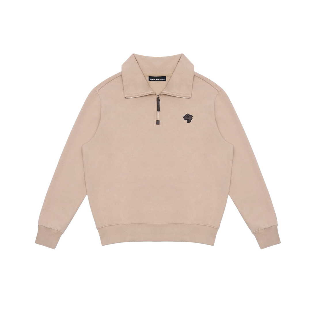 Downtown Half-Zip Sweater | Sand Beige