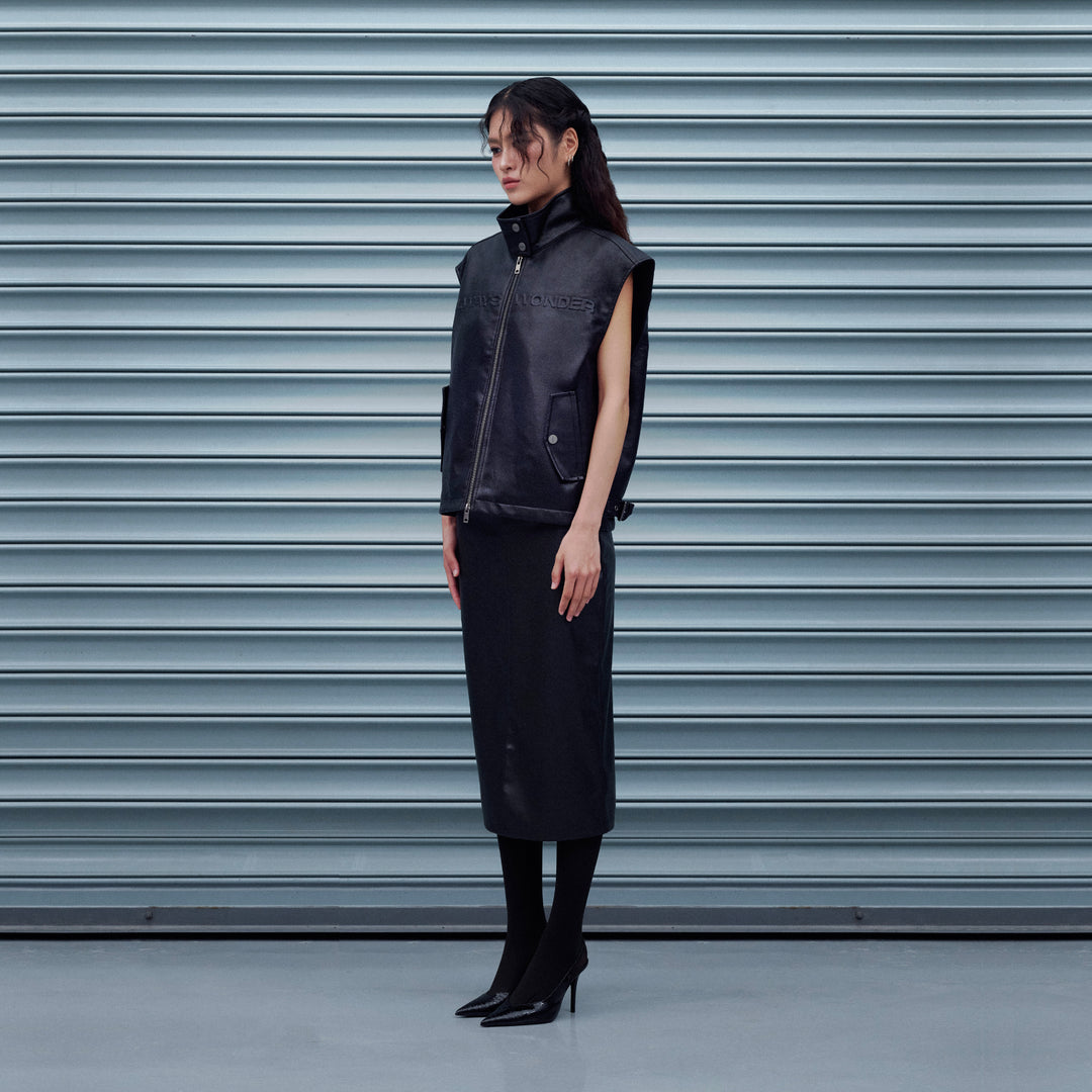 Joy Ride Leather Vest | Midnight Black