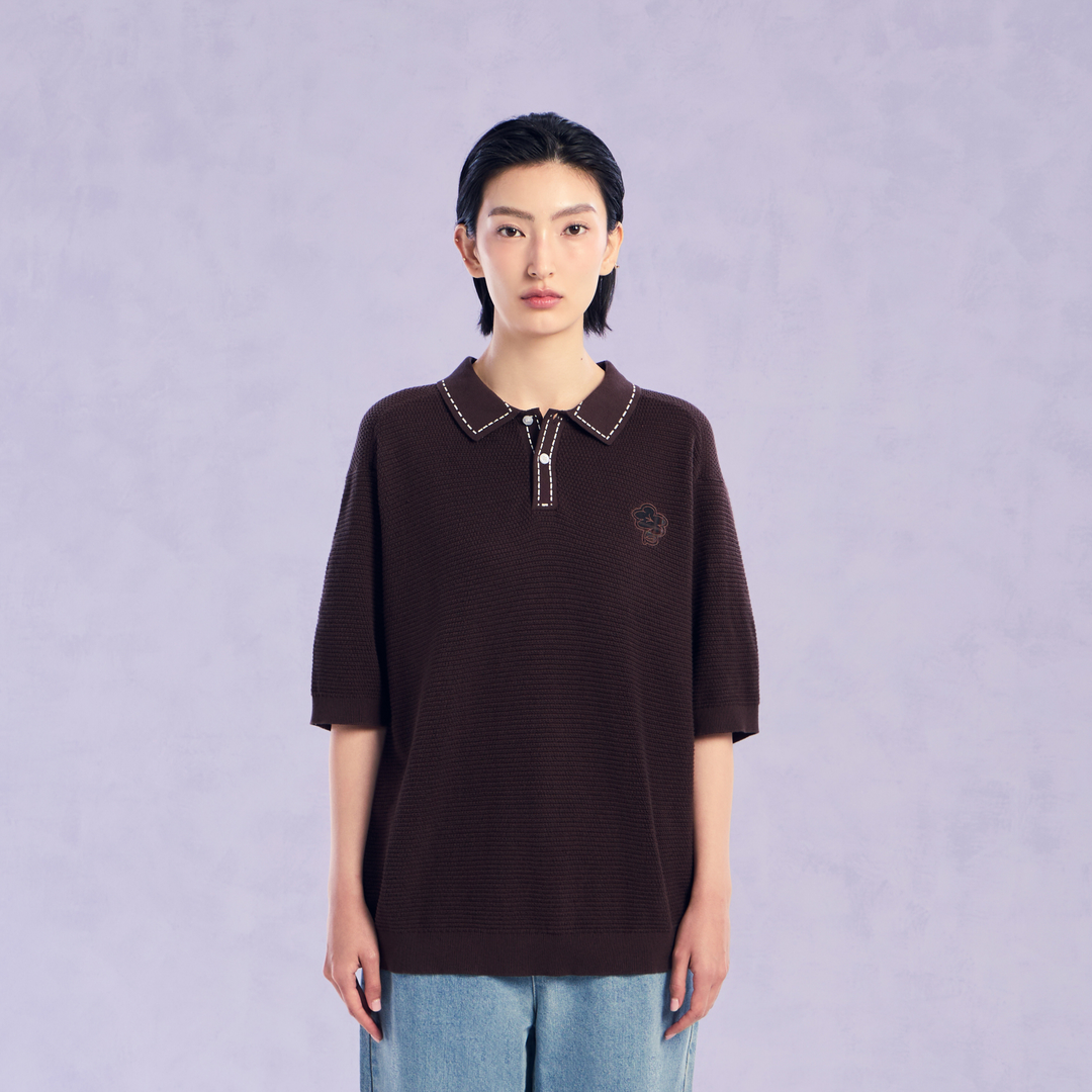 The Wonder Knit Polo | Espresso Brown