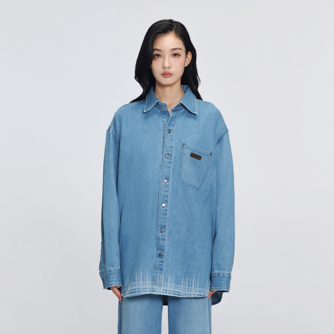 (Pre-order) City Edge Denim Shirt | Sky Denim