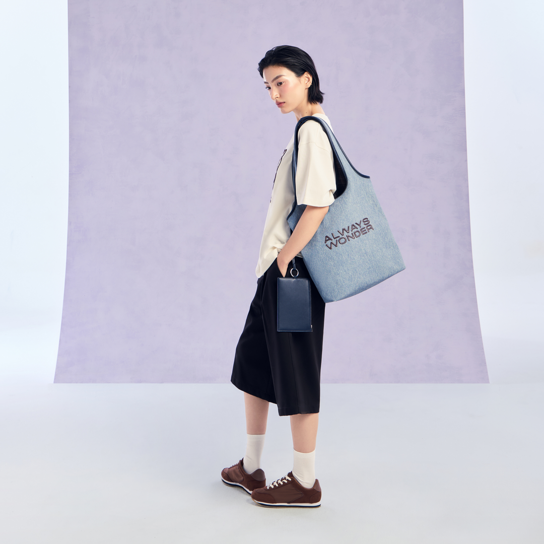 The Duality Tote | Denim–Cocoa Haze