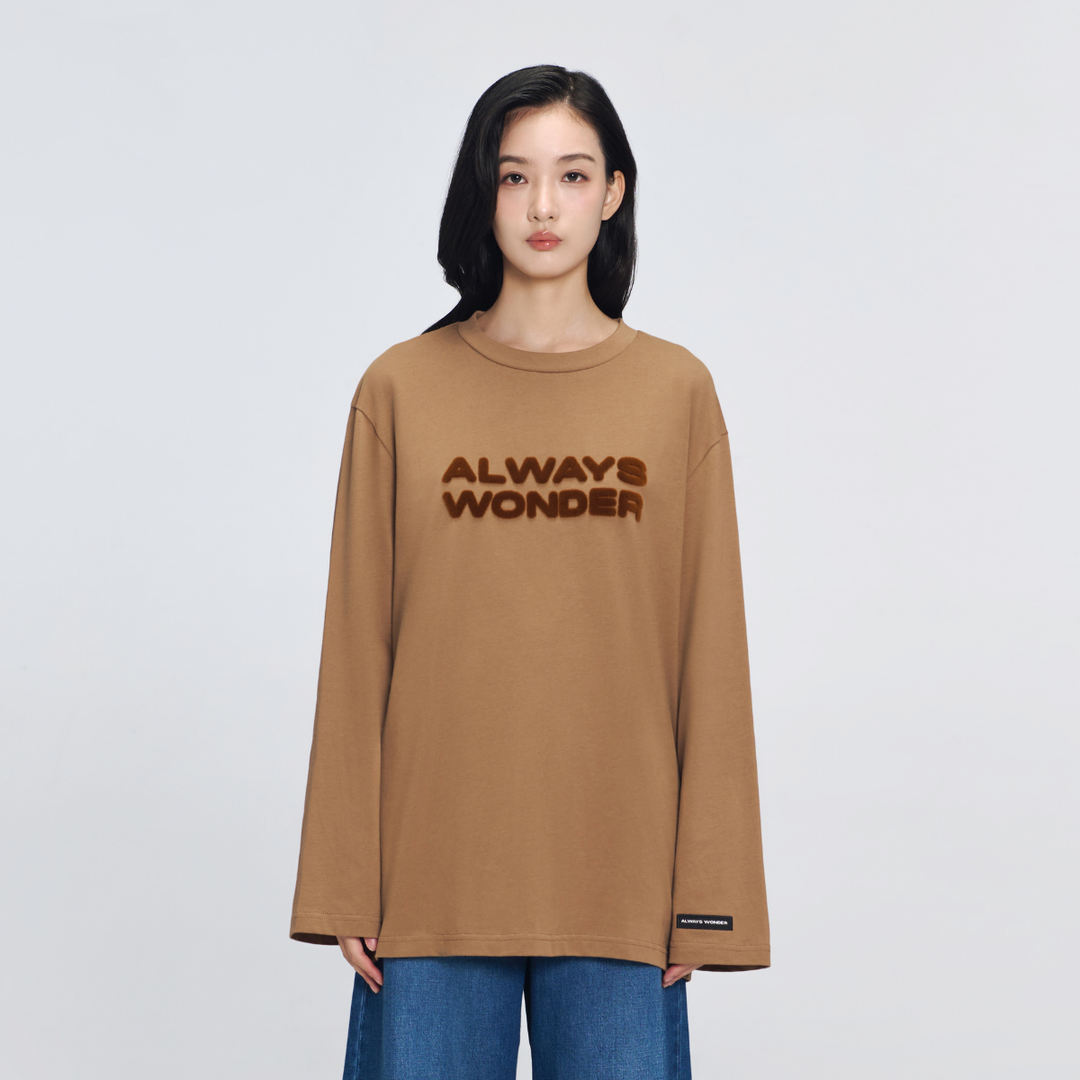 Wonder Hours Long Sleeve Tee | Fawn Brown