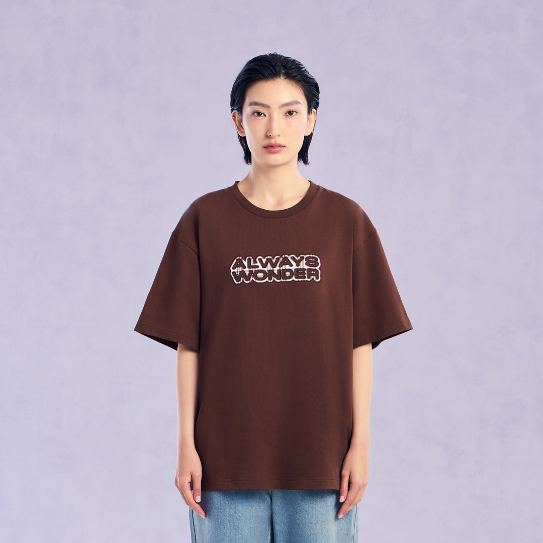 The Wonder Mark Oversized Tee | Espresso Brown