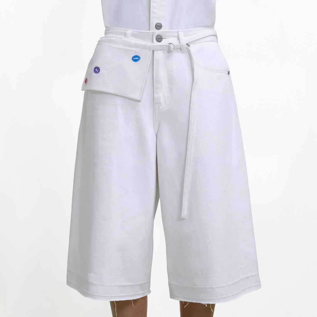 Wild Fruit Utility Shorts | Flour White