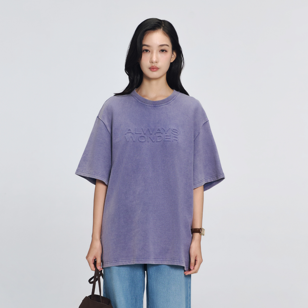 City Oversized Logo Tee | Stone Blue