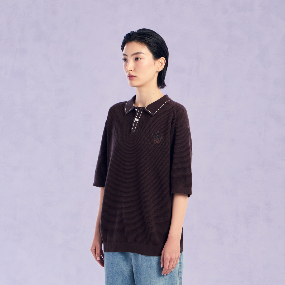 The Wonder Knit Polo | Espresso Brown