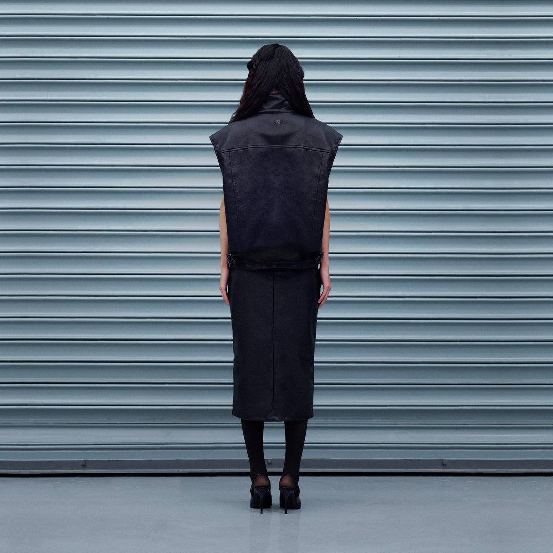 Joy Ride Leather Vest | Midnight Black