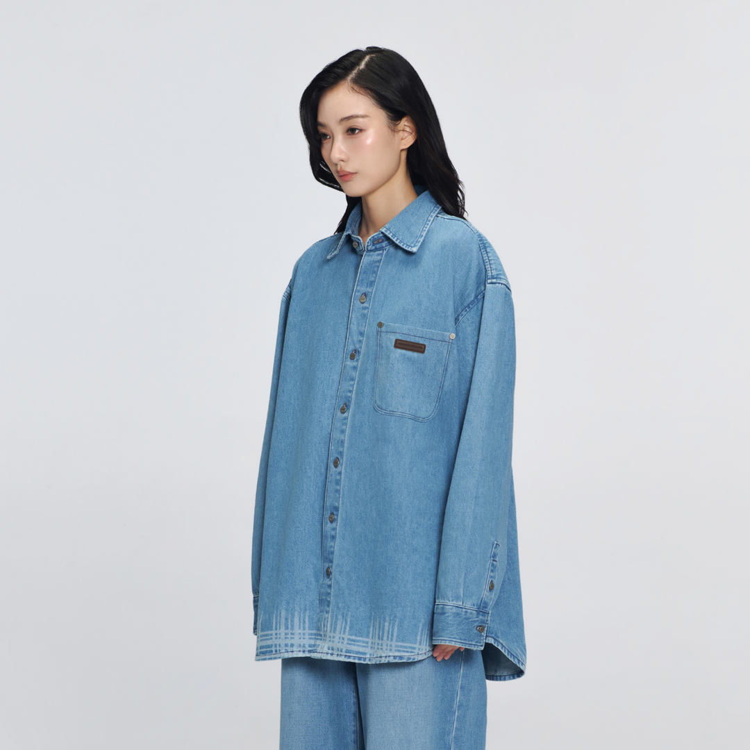 (Pre-order) City Edge Denim Shirt | Sky Denim