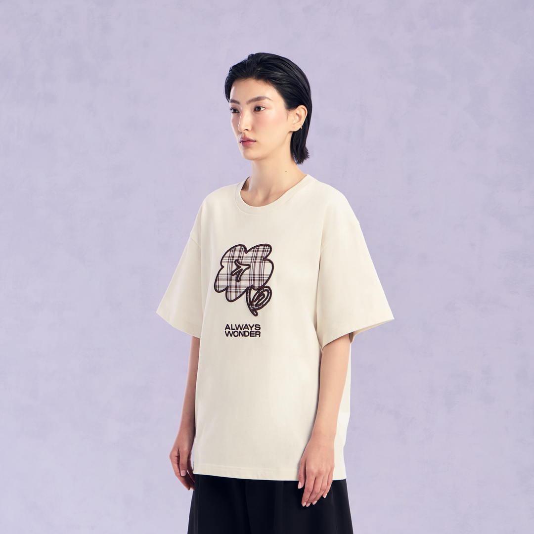 The Wonder Flower Oversized Tee | Cosmic Latte