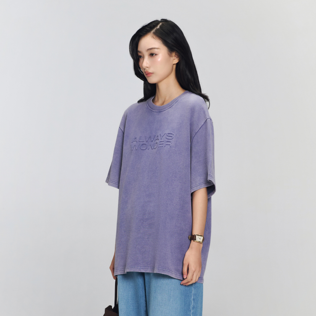 City Oversized Logo Tee | Stone Blue