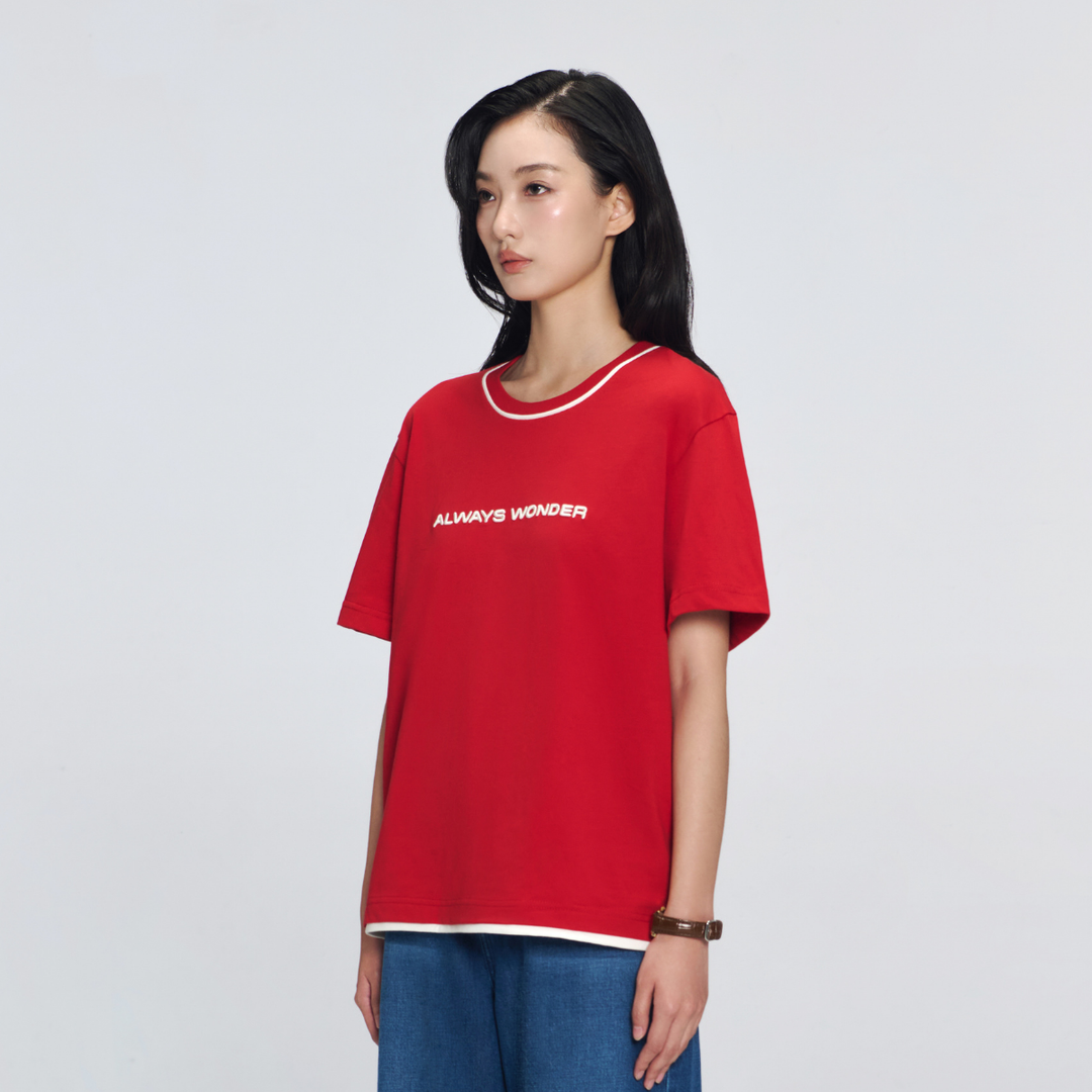 Downtown Essential Tee | Scarlet Red