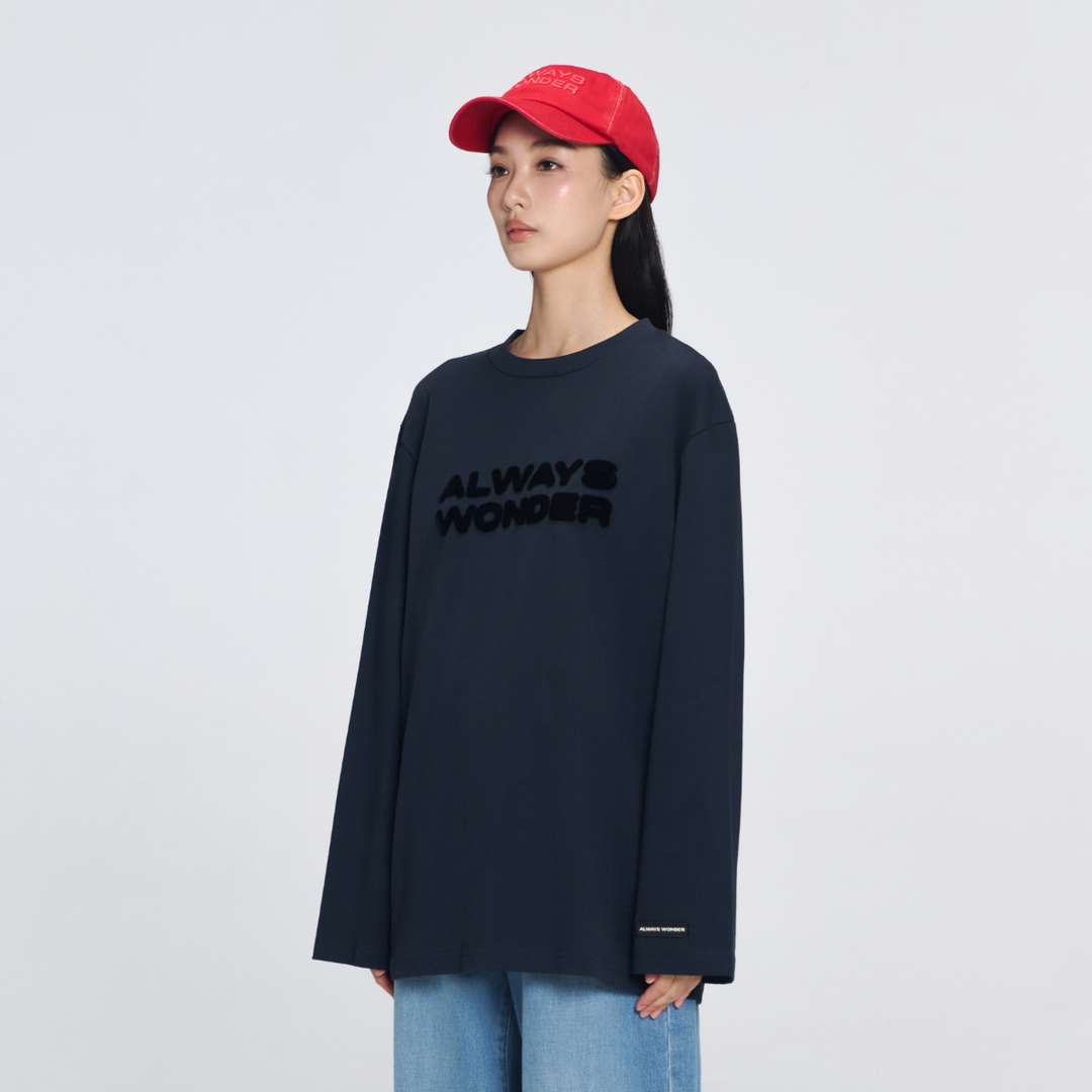 Wonder Hours Long Sleeve Tee | Midnight Navy