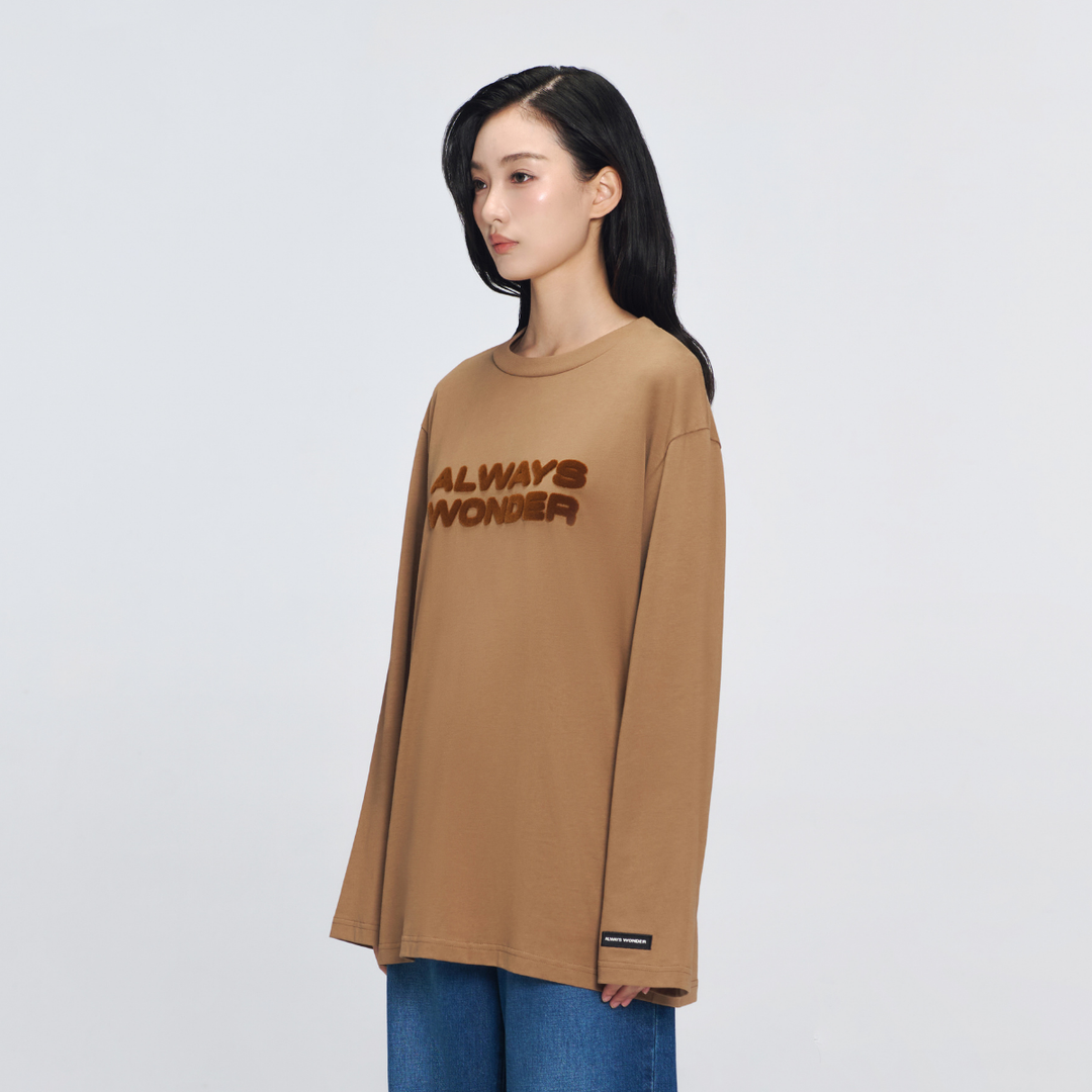 Wonder Hours Long Sleeve Tee | Fawn Brown