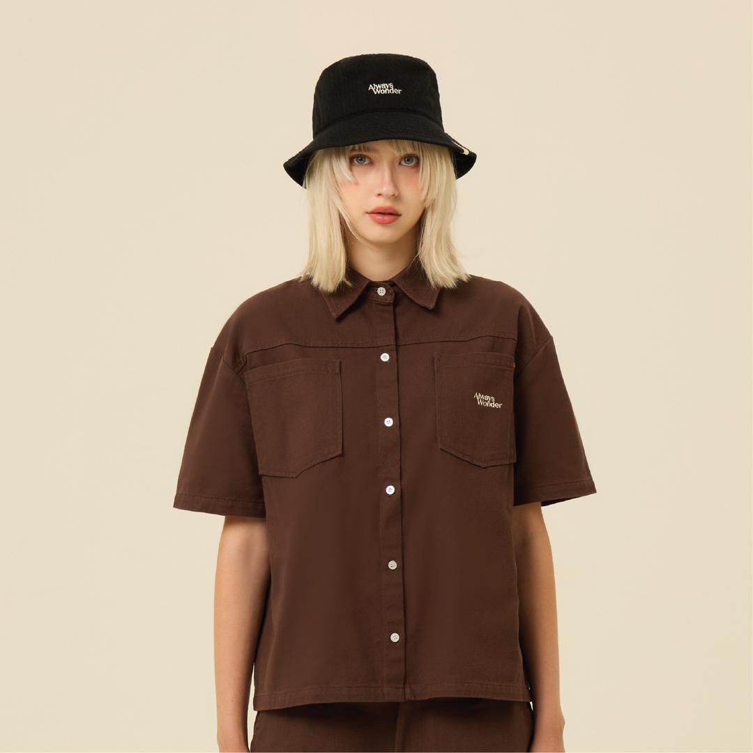 Dark Brown Short Sleeves Shirts | Untitled Shade