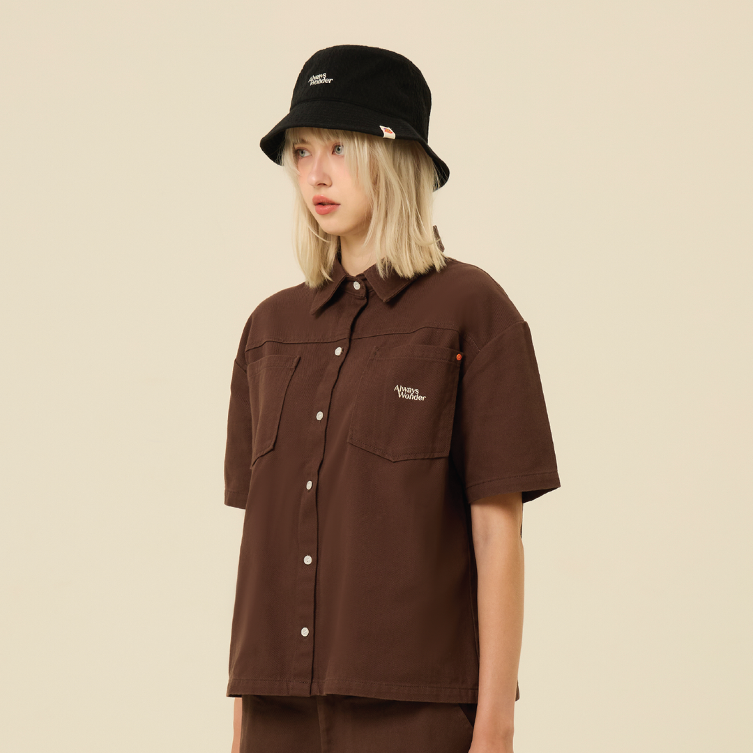 Dark Brown Short Sleeves Shirts | Untitled Shade
