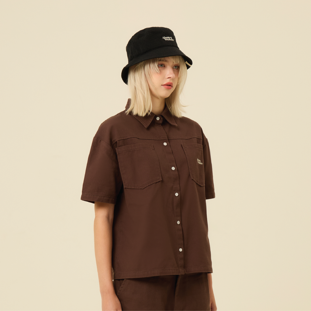 Dark Brown Short Sleeves Shirts | Untitled Shade