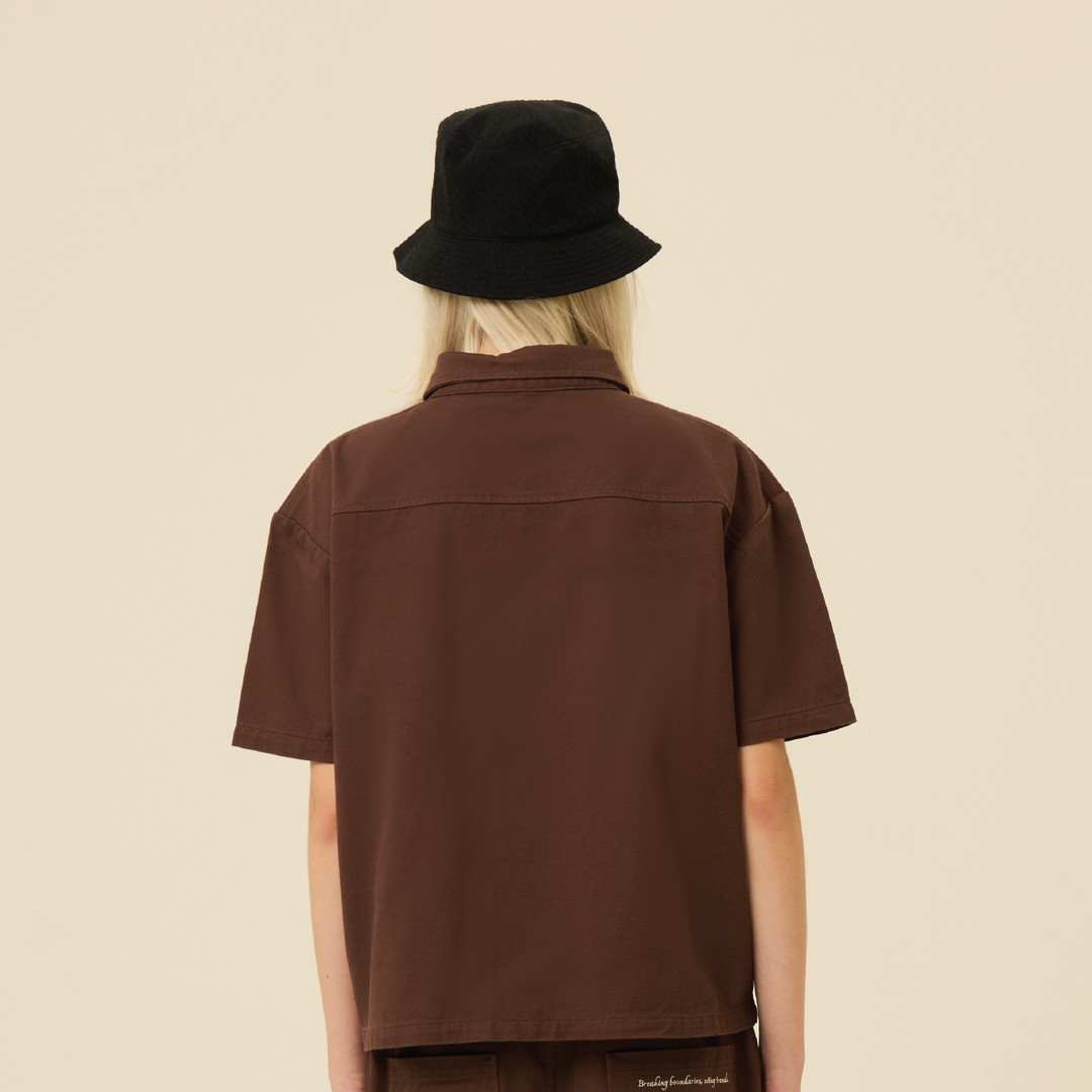 Dark Brown Short Sleeves Shirts | Untitled Shade
