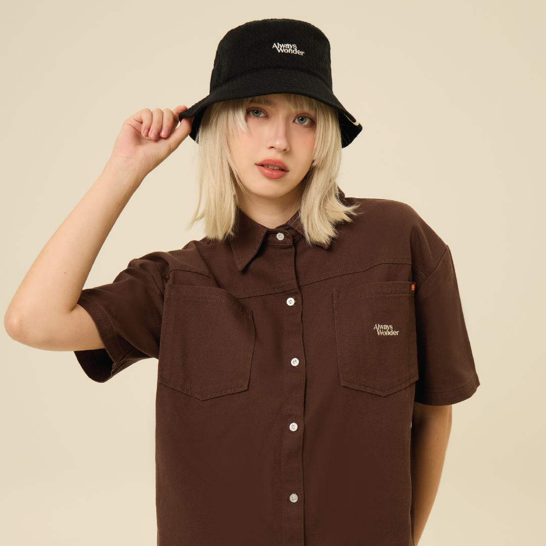 Dark Brown Short Sleeves Shirts | Untitled Shade