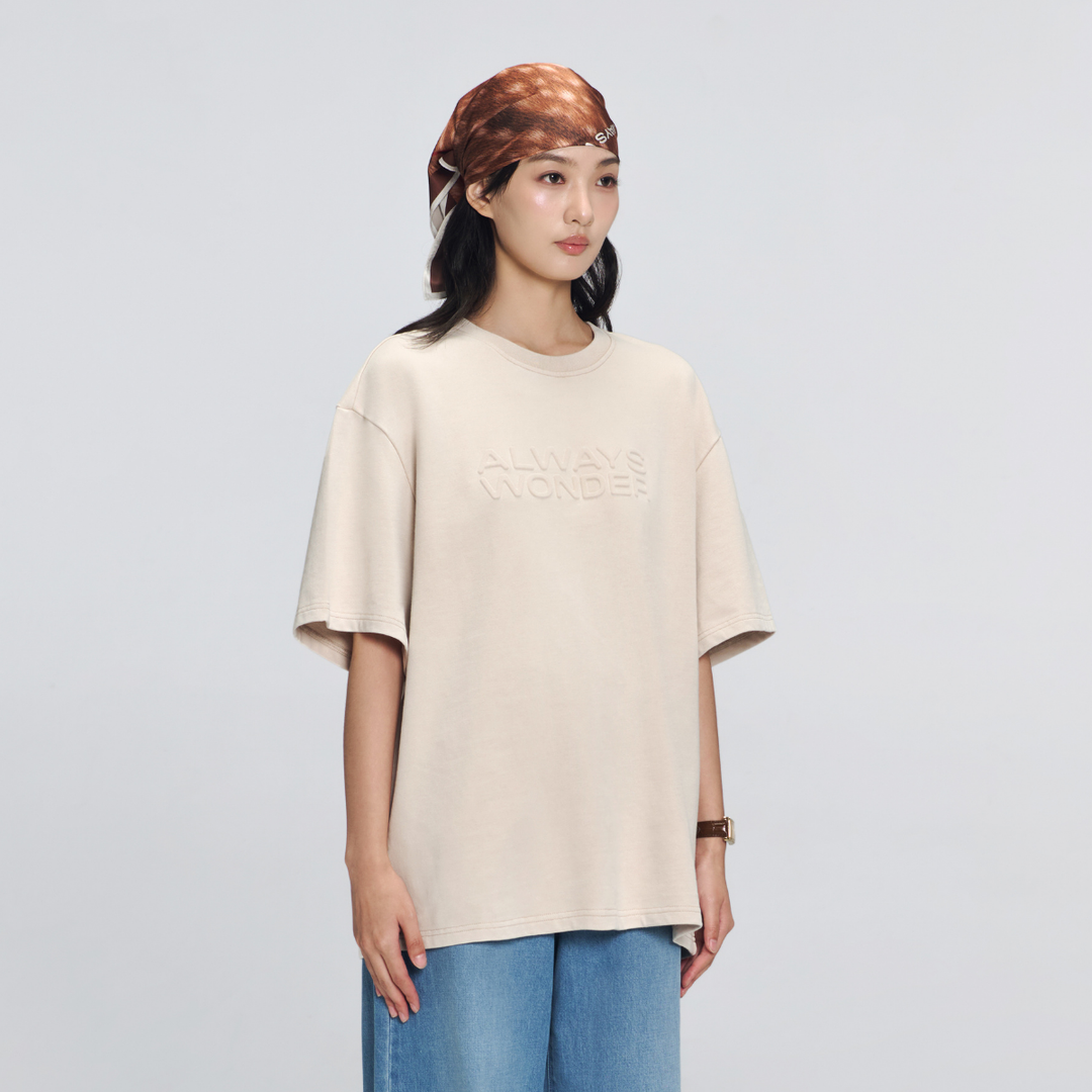 City Oversized Logo Tee | Cosmic Latte