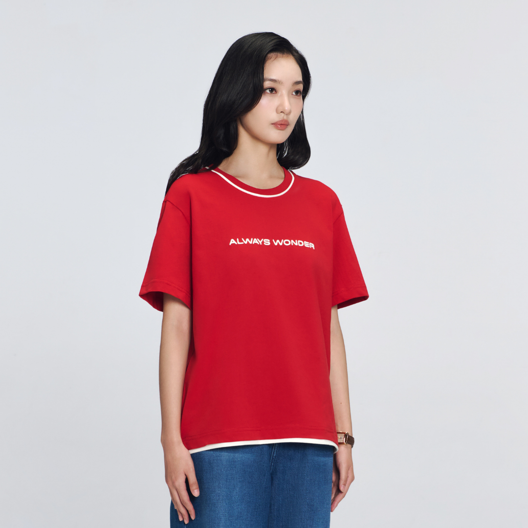 Downtown Essential Tee | Scarlet Red