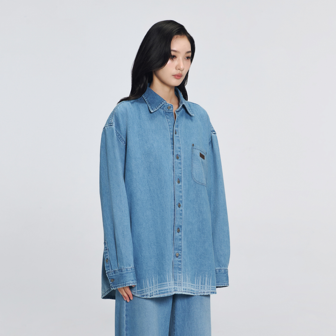(Pre-order) City Edge Denim Shirt | Sky Denim