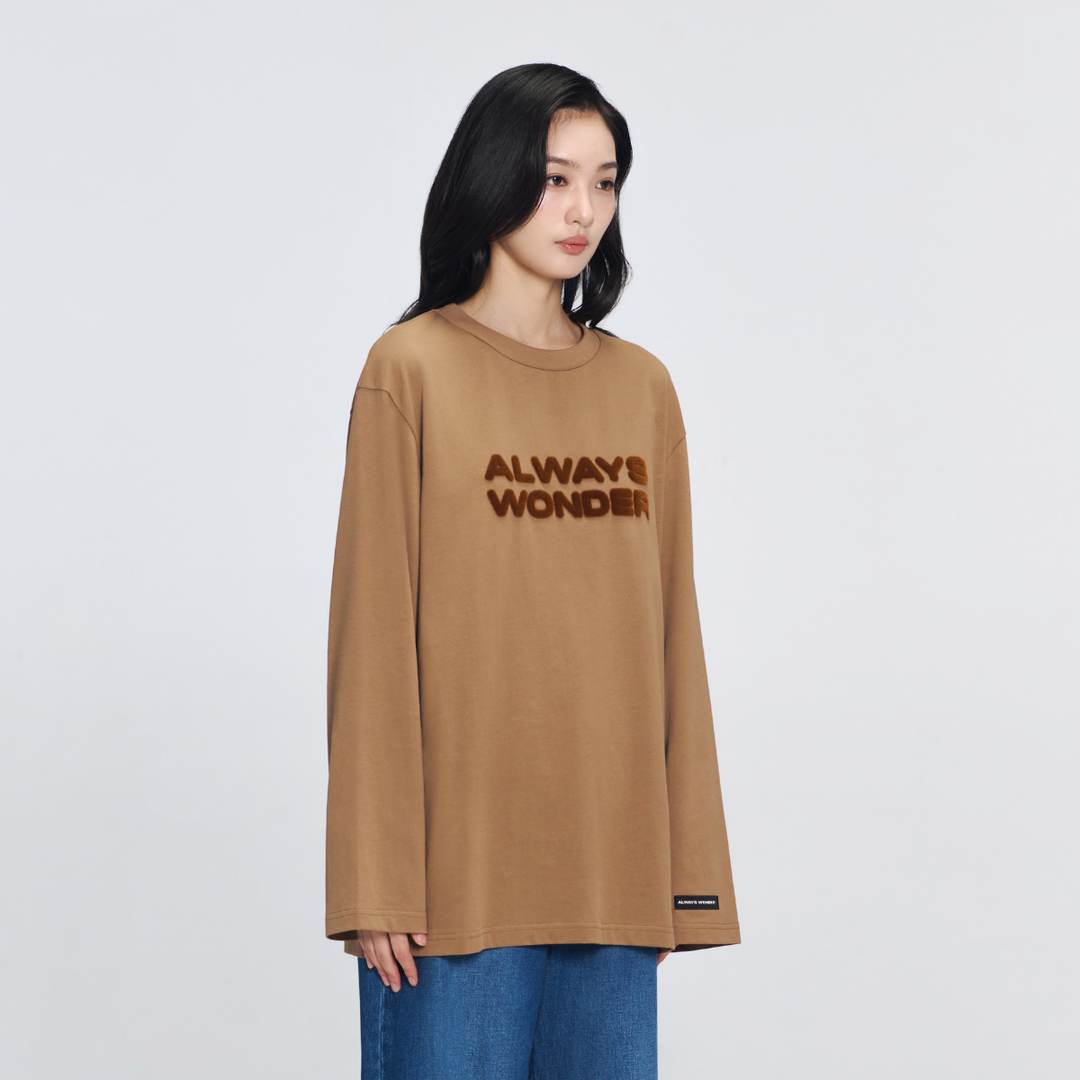 Wonder Hours Long Sleeve Tee | Fawn Brown