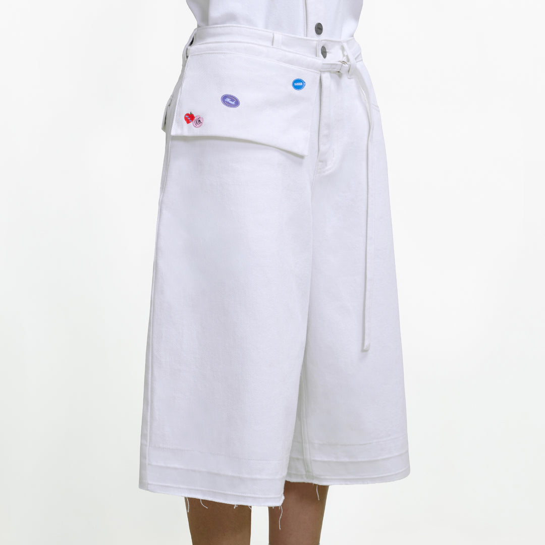 Wild Fruit Utility Shorts | Flour White