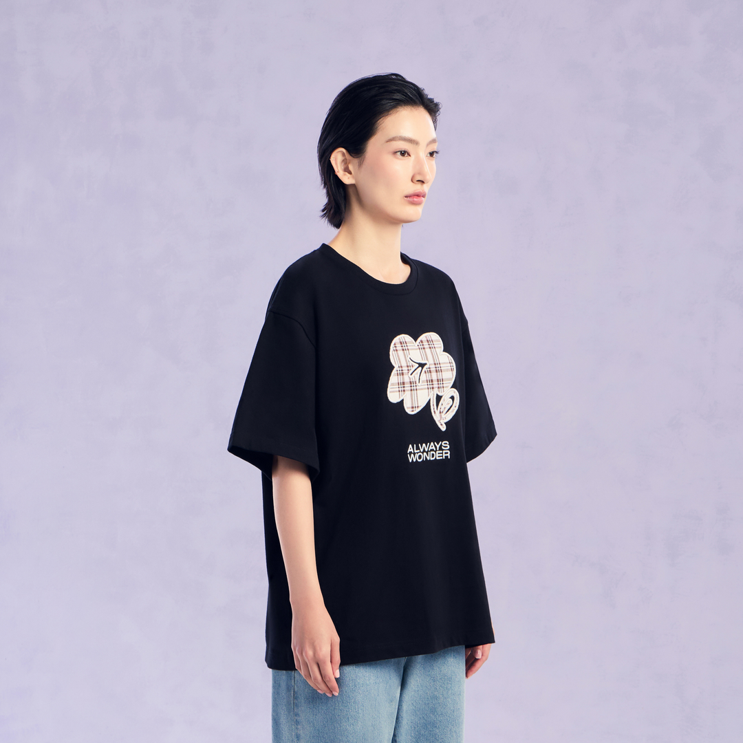 The Wonder Mark Oversized Tee | Midnight Black