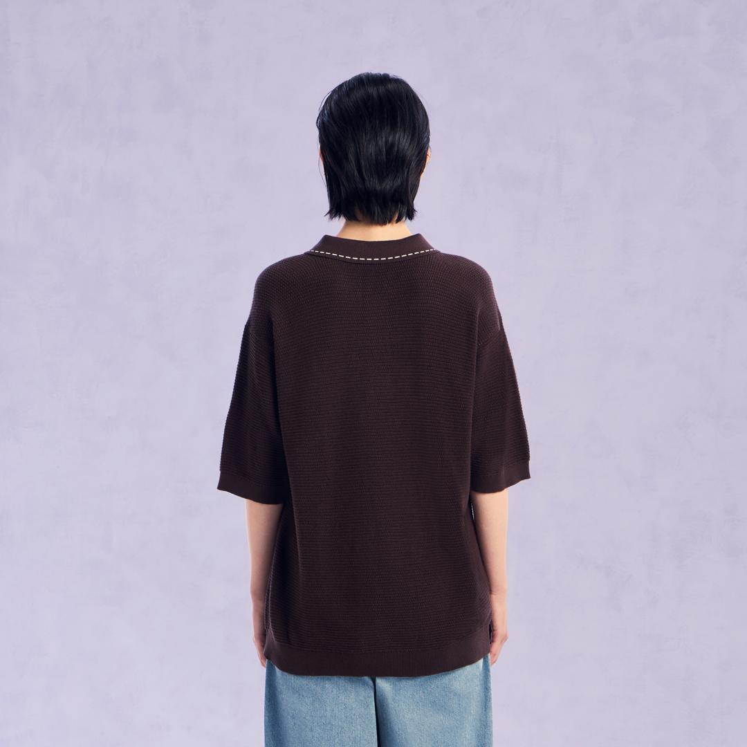 The Wonder Knit Polo | Espresso Brown