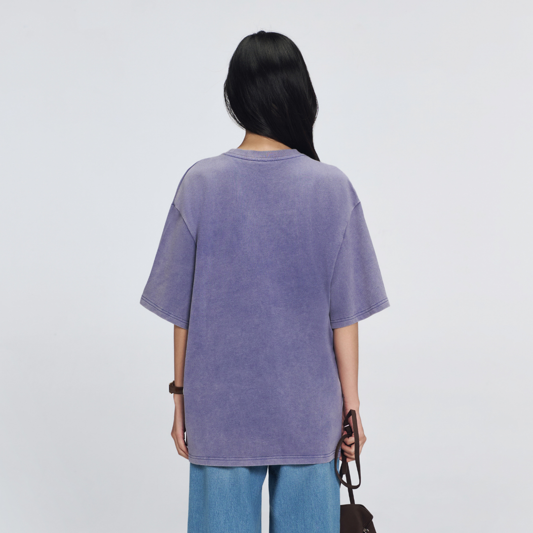 City Oversized Logo Tee | Stone Blue