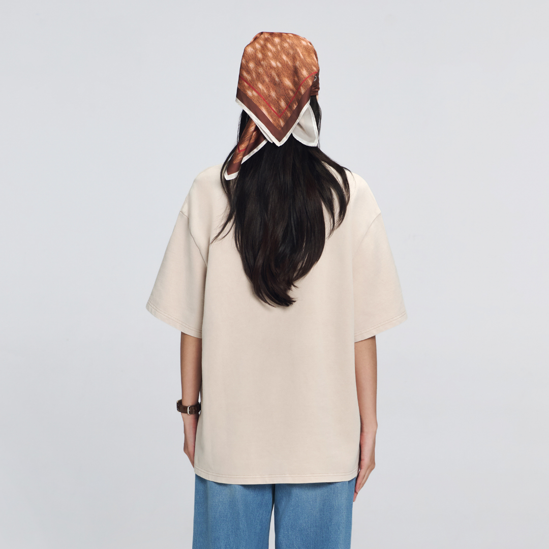 City Oversized Logo Tee | Cosmic Latte