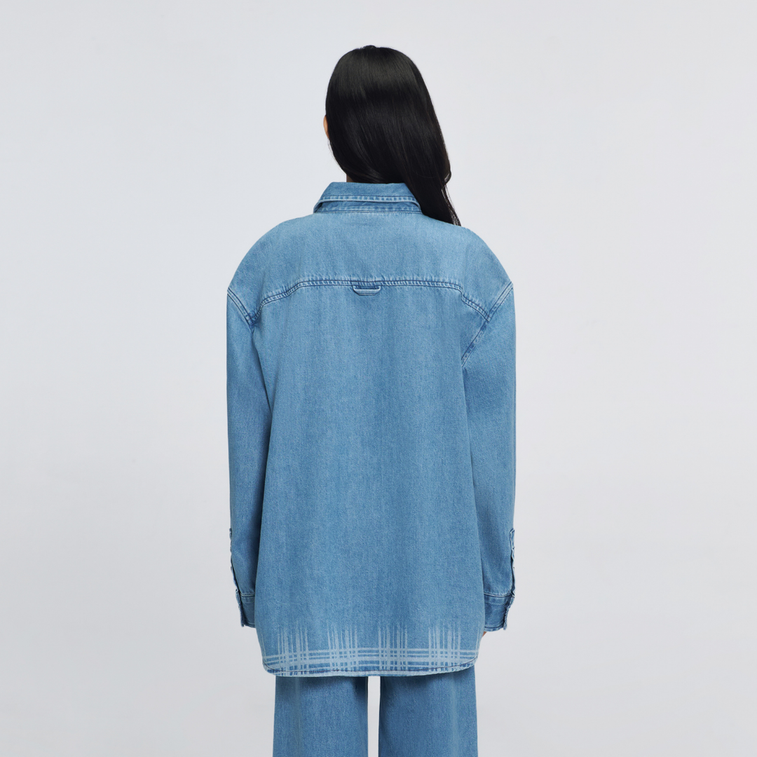 (Pre-order) City Edge Denim Shirt | Sky Denim