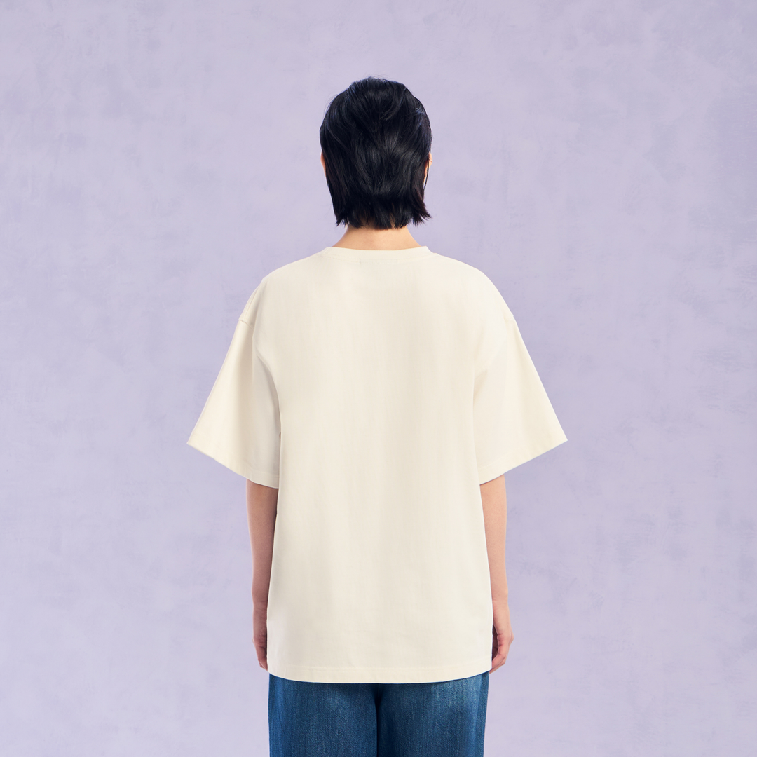 The Wonder Mark Oversized Tee | Cosmic Latte