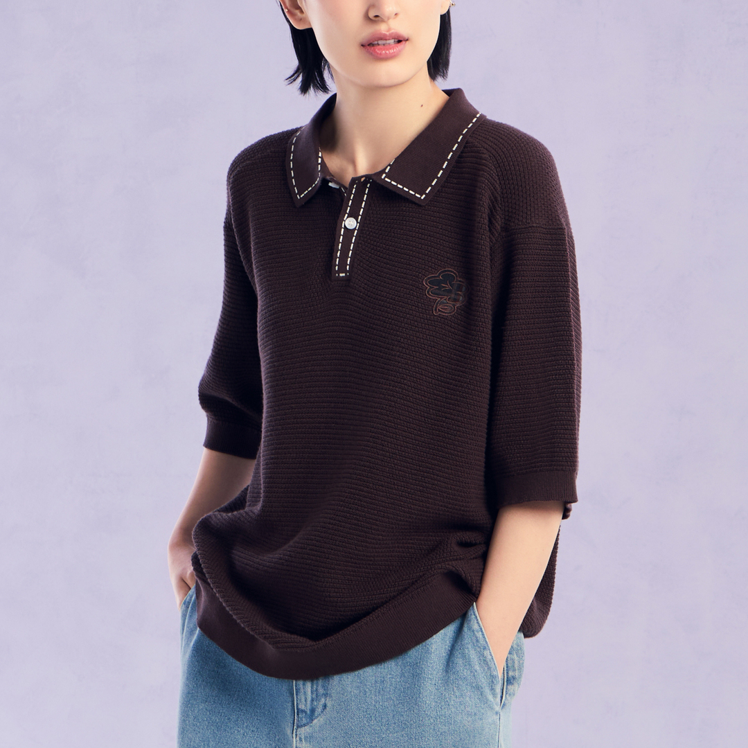 The Wonder Knit Polo | Espresso Brown